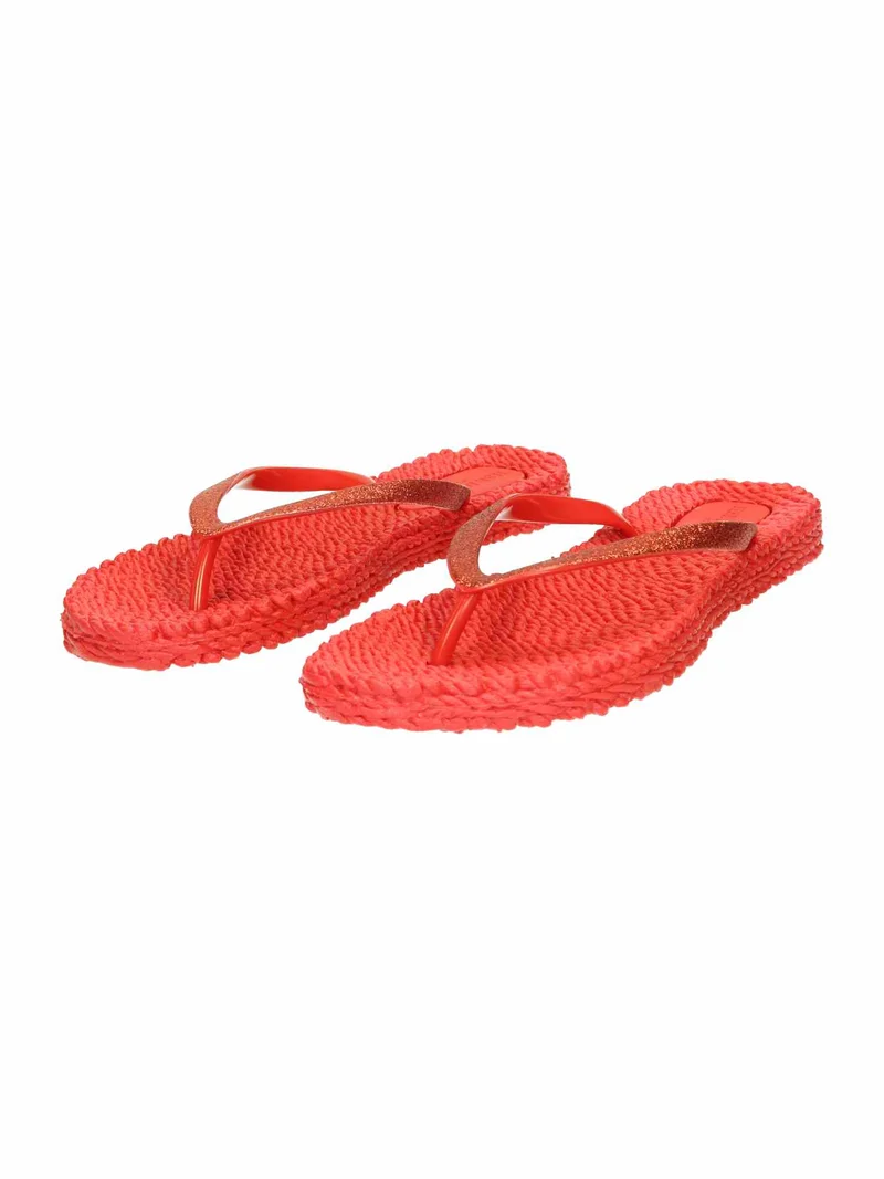 Flip Flop with Glitter deep red