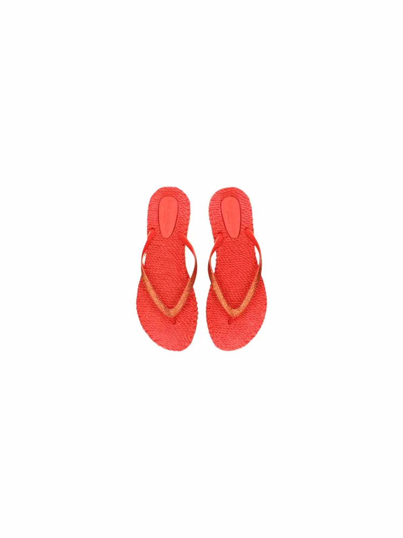 Flip Flop with Glitter deep red