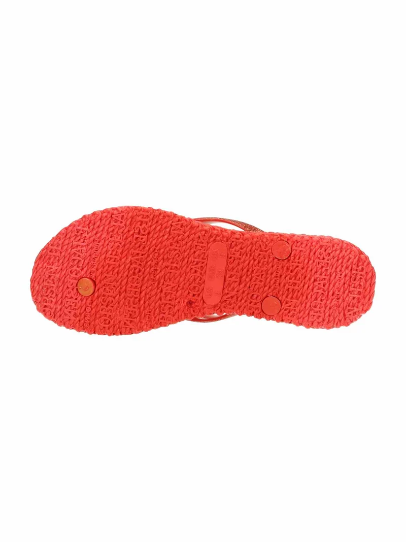 Flip Flop with Glitter deep red