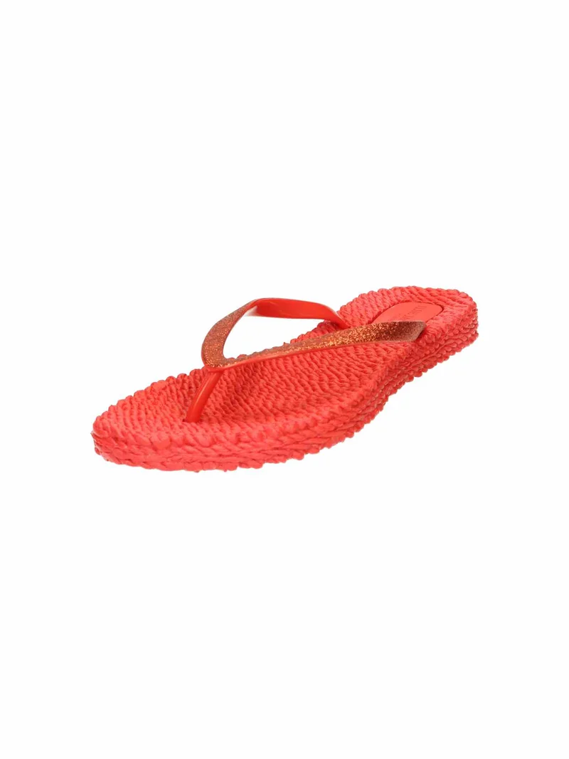 Flip Flop with Glitter deep red