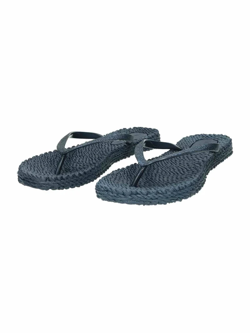 Flip Flop with Glitter indigo
