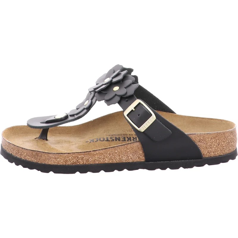Birkenstock Pantolette Gizeh Flowers schwarz