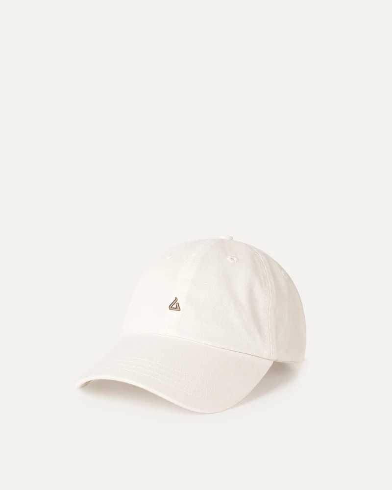 Cotton Baseball Cap Off White Brown