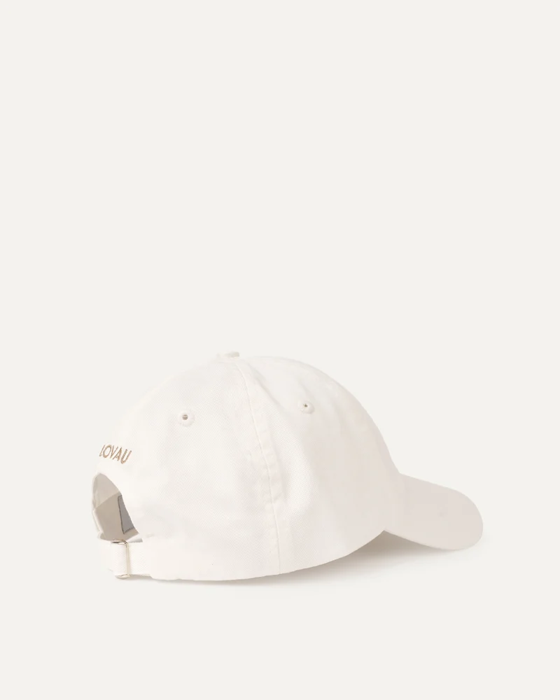 Cotton Baseball Cap Off White Brown