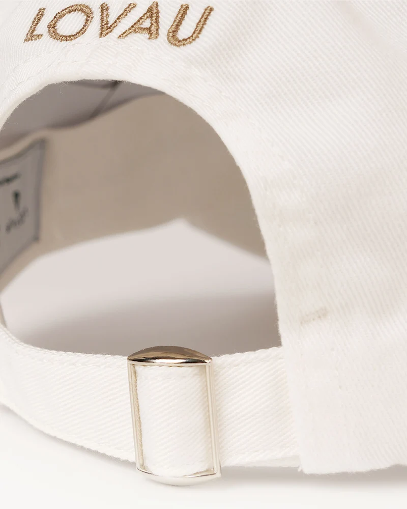 Cotton Baseball Cap Off White Brown