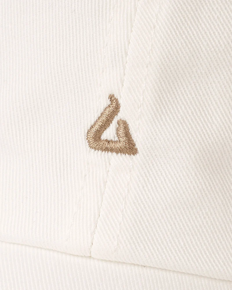 Cotton Baseball Cap Off White Brown