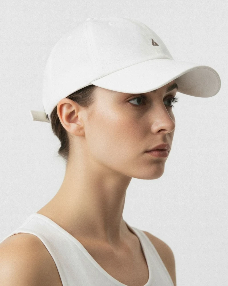 Cotton Baseball Cap Off White Brown