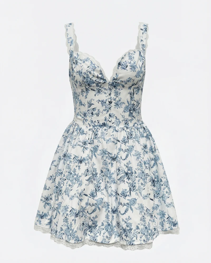 Summer Diona Corset Blue Mini Dress