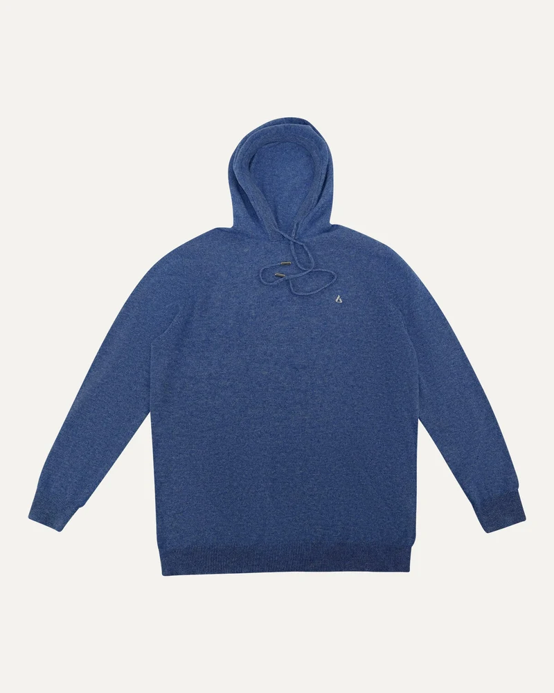 Lovau x Cashmere Hoodie - Flower Blue & White Logo