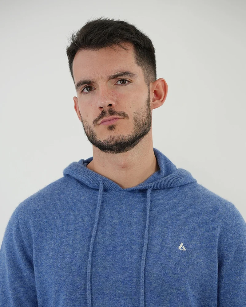 Lovau x Cashmere Hoodie - Flower Blue & White Logo