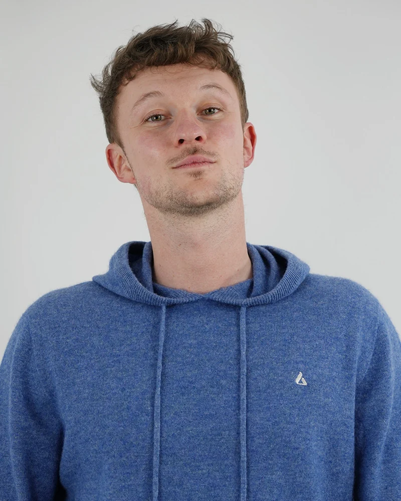 Lovau x Cashmere Hoodie - Flower Blue & White Logo