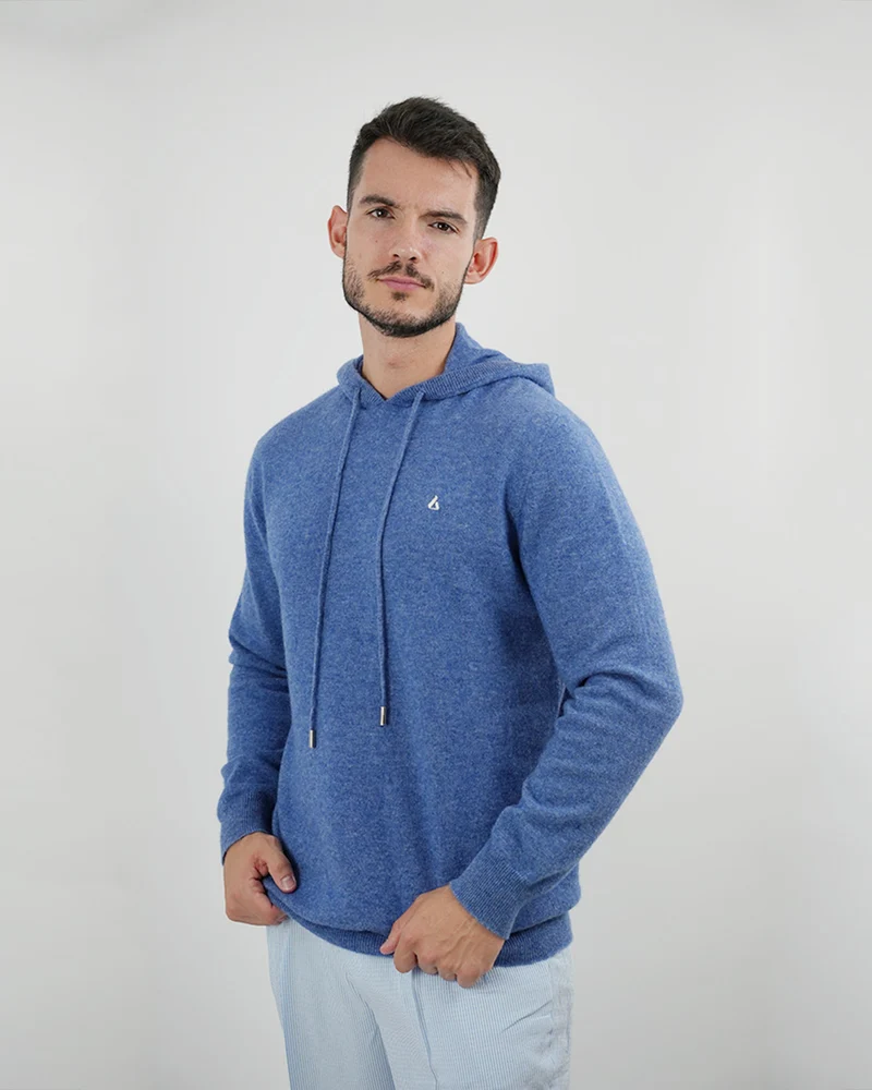 Lovau x Cashmere Hoodie - Flower Blue & White Logo