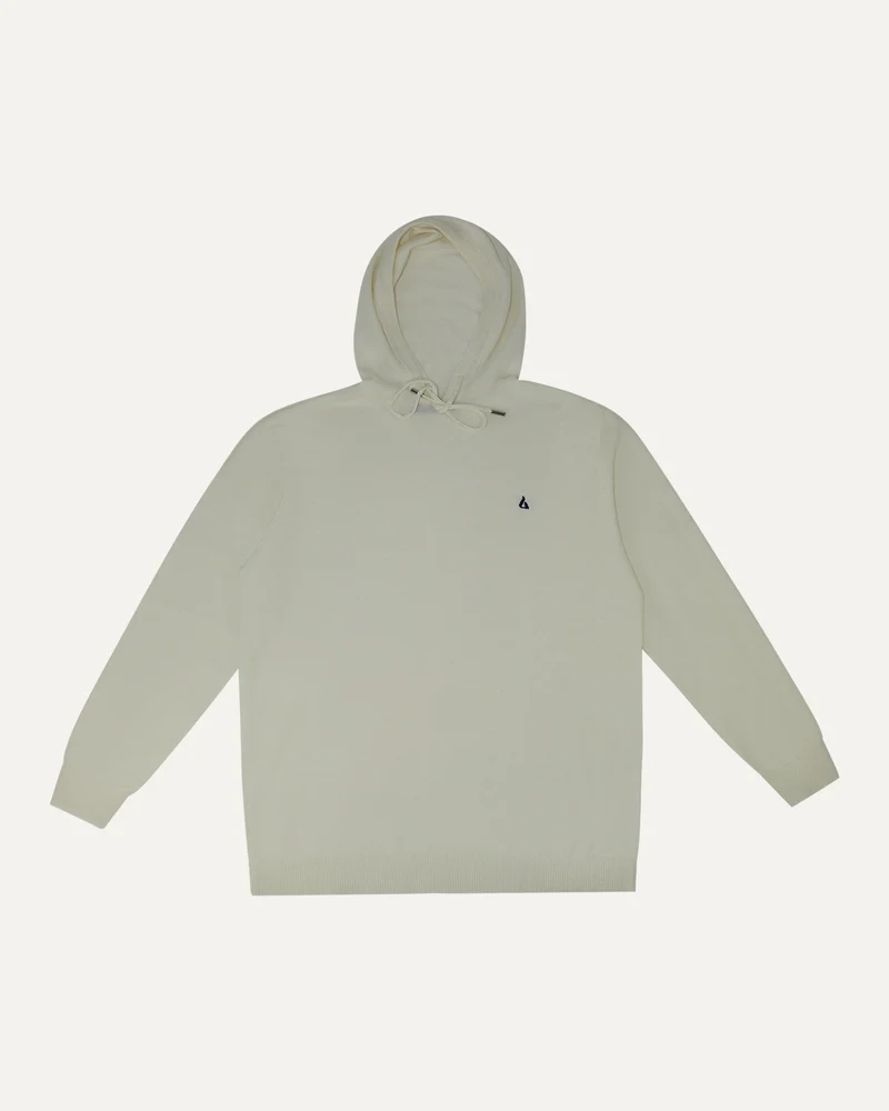 Lovau x Cashmere Hoodie - White & Navy Blue Logo