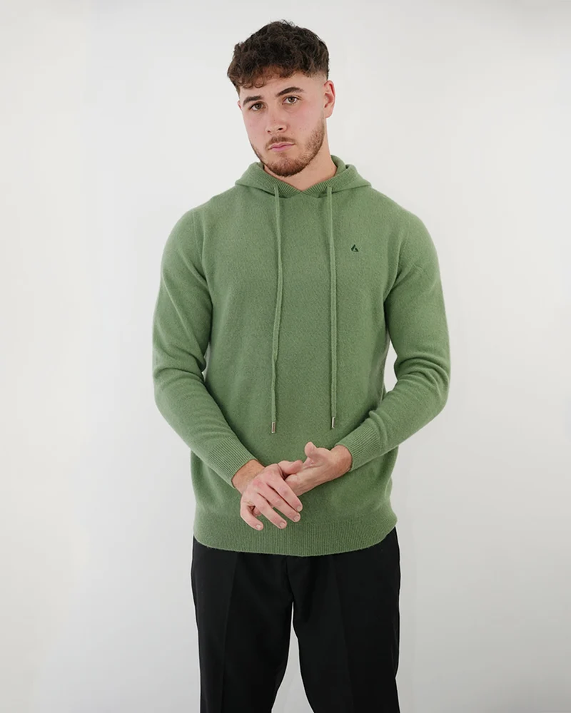 Wool Classy Hoodie - Green & Dark Green Logo
