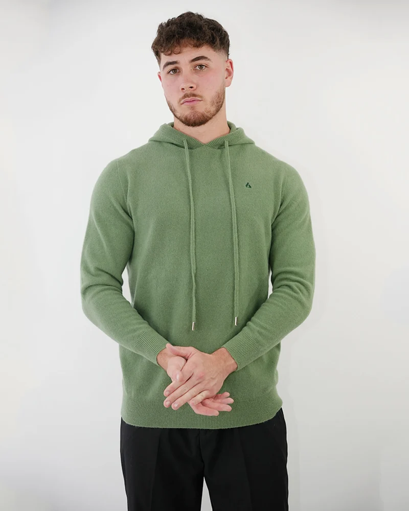 Wool Classy Hoodie - Green & Dark Green Logo