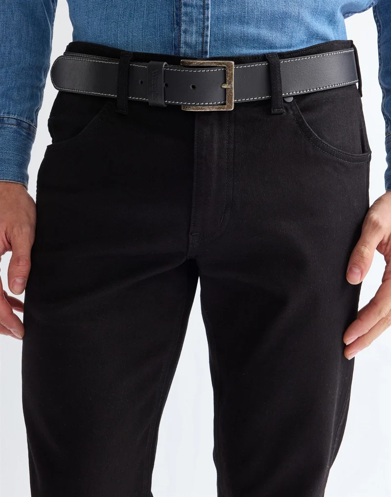 STITCHED BELT black