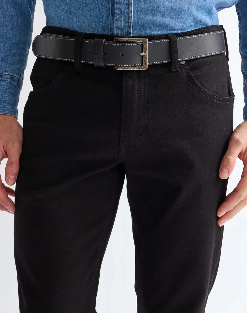 STITCHED BELT black
